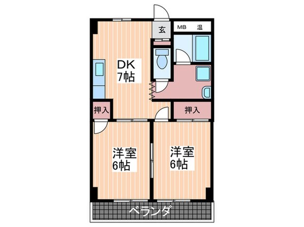 河原マンションＫ-1の物件間取画像